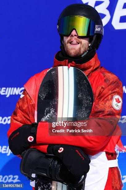 Max Parrot of Team Canada looks on during the Men's Snowboard Slopestyle Final on Day 3 of the Beijing 2022 Winter Olympic Games at Genting Snow Park...