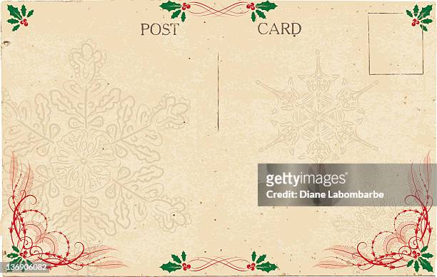vintage weihnachten postkarte - postkarte stock-grafiken, -clipart, -cartoons und -symbole