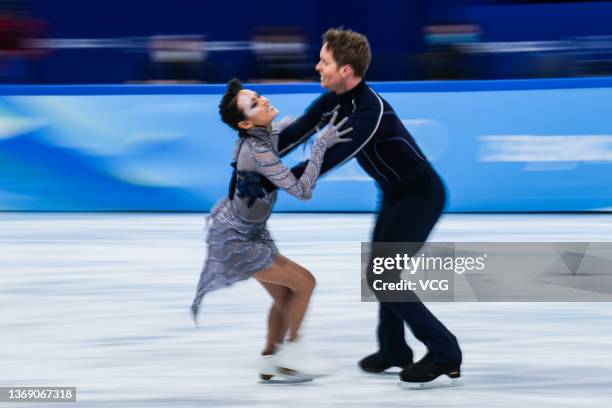 Madison Chock and Evan Bates of Team United States skate during the Ice Dance Free Dance Team Event on day three of the Beijing 2022 Winter Olympic...