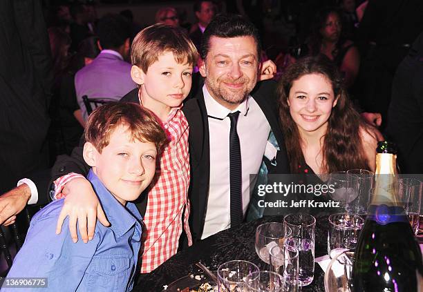 Louis Serkis, Sonny Serkis, actor Andy Serkis, and Ruby Serkis attends the 17th Annual Critics' Choice Movie Awards held at The Hollywood Palladium...