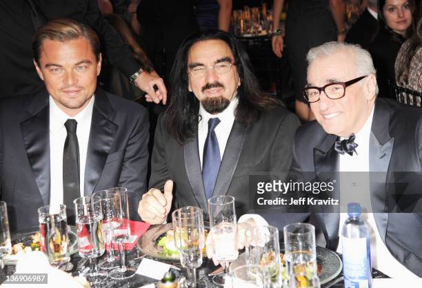 Actor Leonardo DiCaprio, George DiCaprio and director Martin Scorsese attend the 17th Annual Critics' Choice Movie Awards held at The Hollywood...