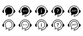 Support service vector icons set. Call center and Service symbols
