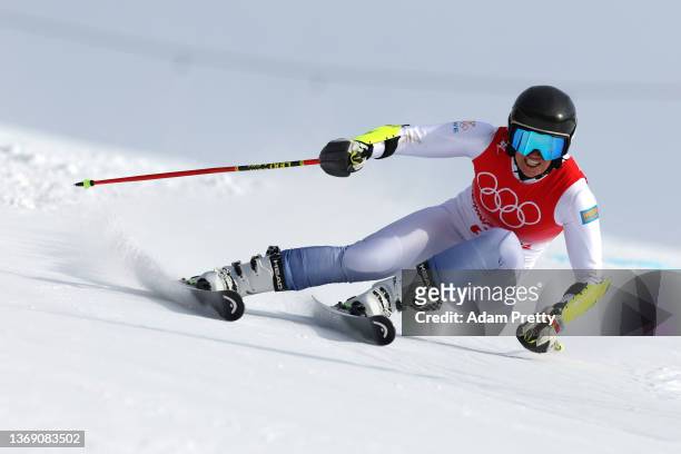 Gold medalist Sara Hector of Team Sweden skis during the Women's Giant Slalom 2nd run on day three of the Beijing 2022 Winter Olympic Games at...