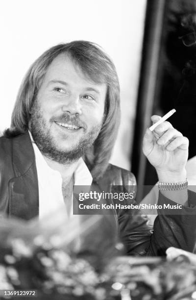 Benny Andersson of ABBA at a press conferrence at a Hotel in Tokyo, Japan, November 1978.