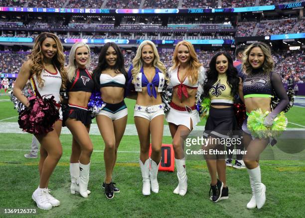 Pro Bowl cheerleader representatives, Javai from the Washington Commanders, Jenna from the Atlanta Falcons, Shardae from the Philadelphia Eagles,...