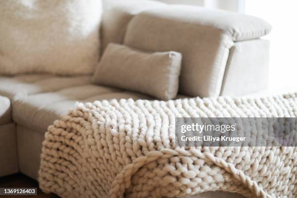 home interior. - blanket photos et images de collection