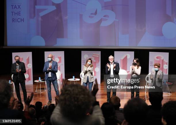 The president of the tax technicians , Carlos Cruzado; the Secretary of Economy of Podemos and Secretary of State for Social Rights, Nacho Alvarez;...