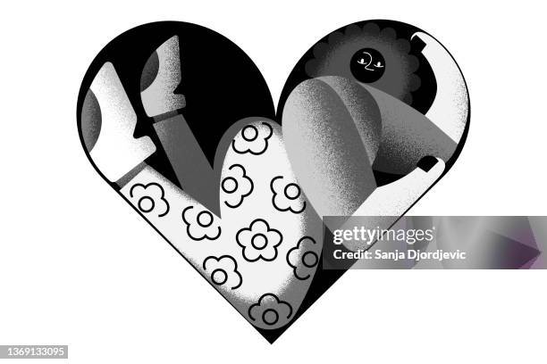 big heart - etiquette school stock illustrations