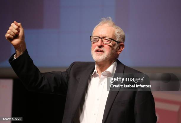Britain's former opposition Labour party leader, Jeremy Corbyn during the event 'Tax the Rich. Equilibrar la balanza fiscal', organised by Podemos...