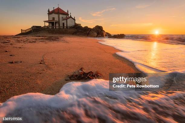 capela do senhor da pedra - portugal coast stock pictures, royalty-free photos & images