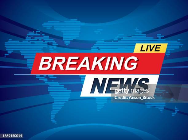 breaking news with world map background. vector - broadcast-studio-background stock illustrations