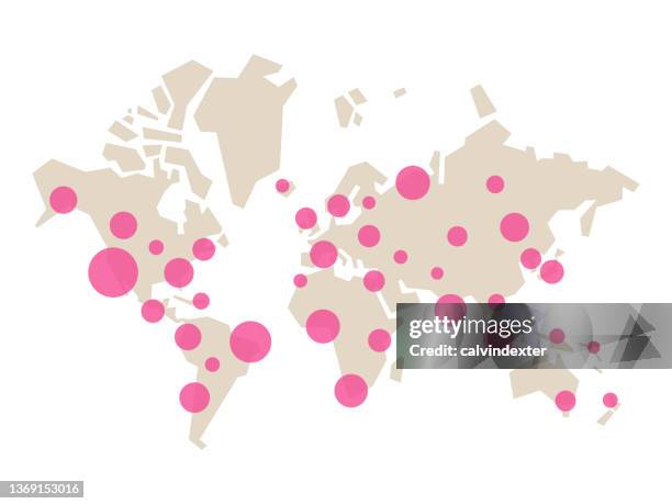 world map sharp shapes and dots - australia icon stock illustrations
