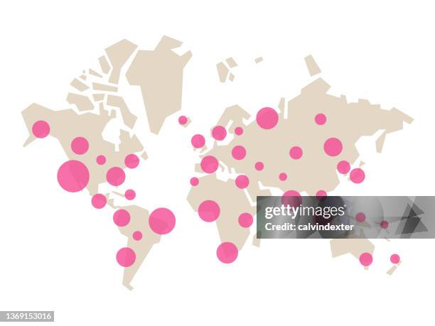 world map sharp shapes and dots - world map transparent background stock illustrations