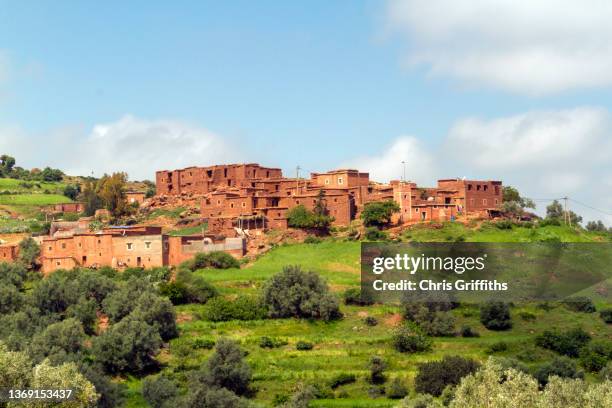 ourika valley, morocco, north africa - lehmziegel stock-fotos und bilder