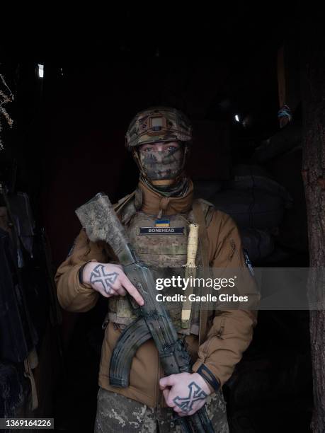 Ukrainian Serviceman, war name Bonehead, 21 years-old, joined the army one and a half years ago. "For generations my family has been fighting for the...