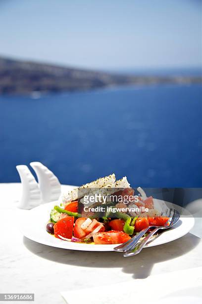 greek salad - greek salad stock pictures, royalty-free photos & images