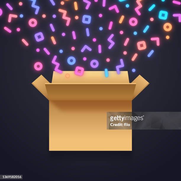 surprise box celebration - new product stock illustrations