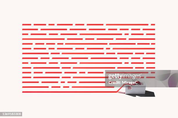 red adhesive tape segments made by tape dispenser, privacy concept - censored foto e immagini stock