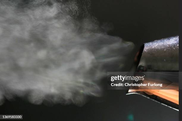 In this photo illustration a domestic electric kettle emits steam and vapour on February 07, 2022 in Knutsford, United Kingdom. The energy regulator...