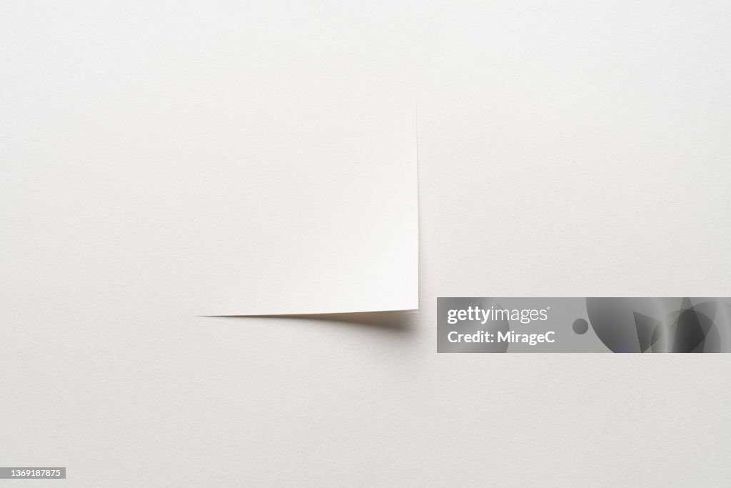 White Paper Cut in Right Angle Corner