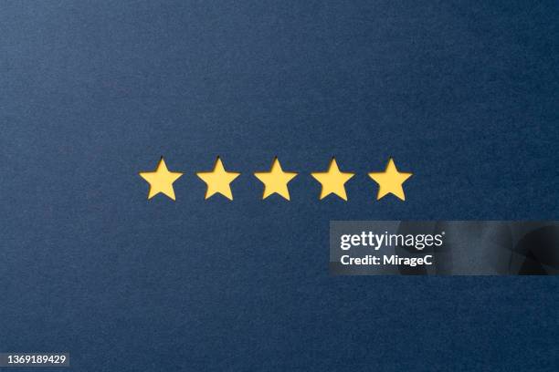 five star rating for satisfaction review concept - fünf stock-fotos und bilder