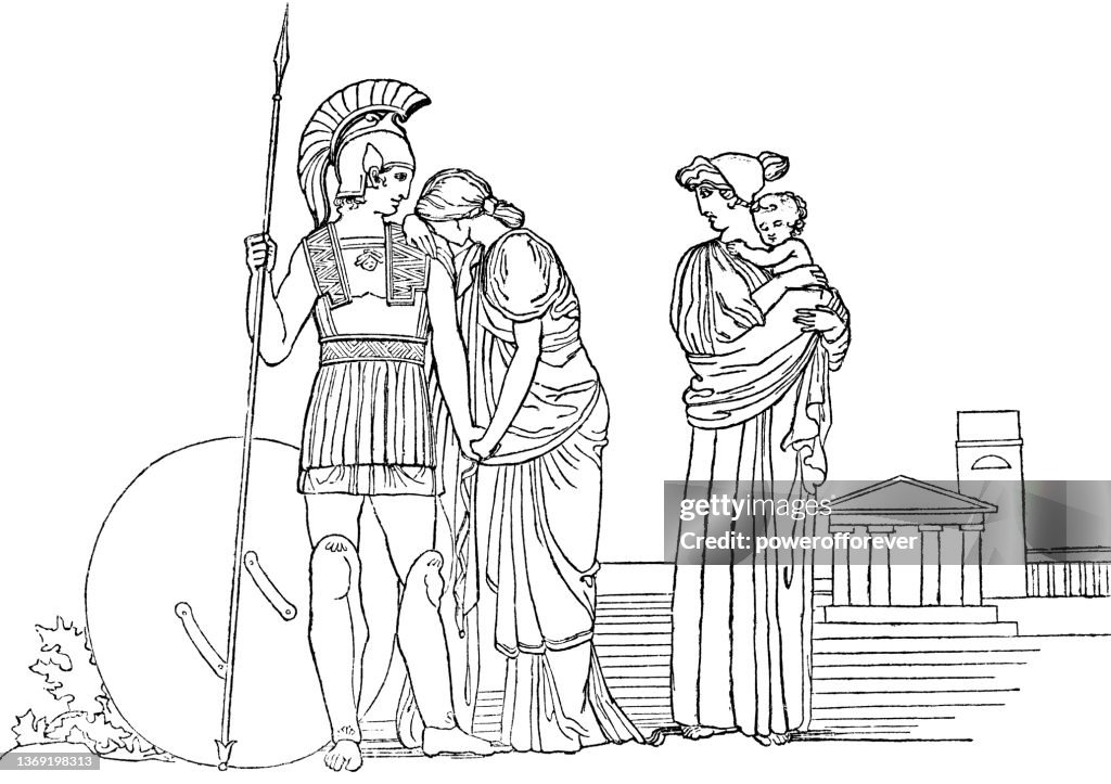 Andromache and Cassandra Plead with Hector Not to Go into Battle - Works of William Shakespeare