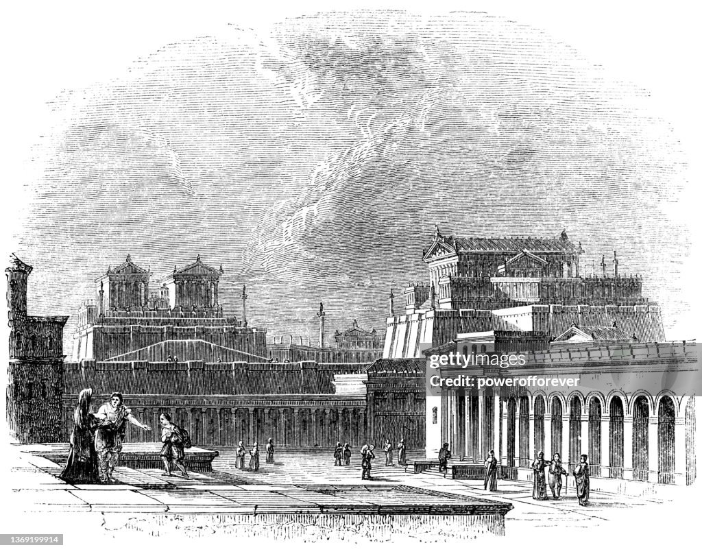Colina Capitolina en la Antigua Roma, Italia - Siglo 1 aC