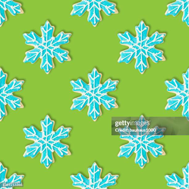 snowflake: christmas cookie repeating pattern background wallpaper - cookie decorating stock illustrations