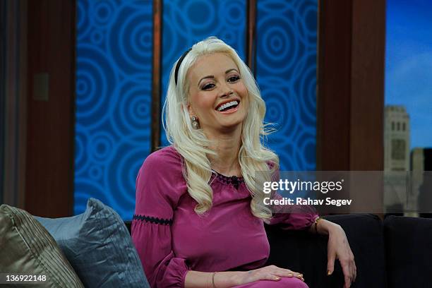 Holly Madison visits "The Wendy Williams Show" to discuss her weight loss and 'Peep Show' her Las Vegas review at The Wendy Williams Show Studio on...