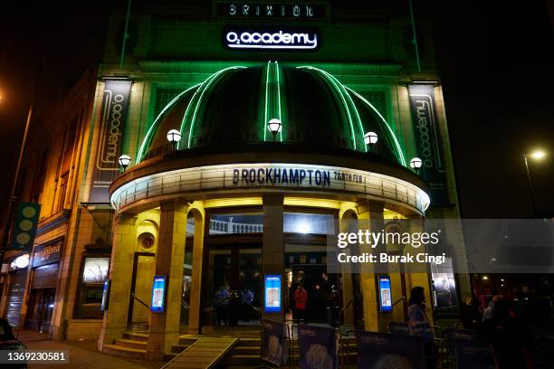 View of Brixton Academy on the first night of two final Brockhampton concerts on February 07, 2022 in London, England. Brockhampton posted a...