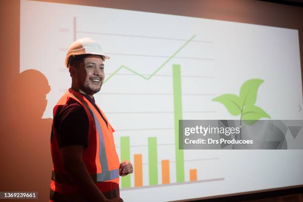 technician talking about wind energy - safe environment stock pictures, royalty-free photos & images