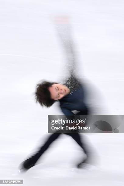 Shoma Uno of Team Japan skates during the Men Single Skating Short Program on day four of the Beijing 2022 Winter Olympic Games at Capital Indoor...