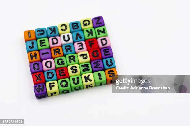 letters block - escrita ocidental imagens e fotografias de stock