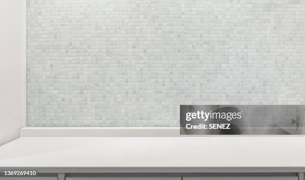 mosaic tile pattern texture - bathroom tiles stock-fotos und bilder