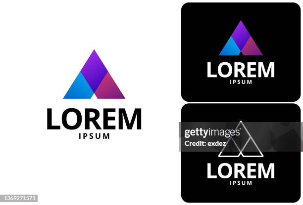 stockillustraties, clipart, cartoons en iconen met logo design with letter a - driehoek