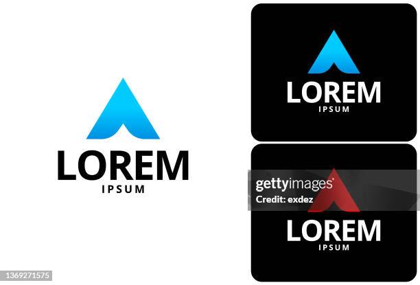ilustraciones, imágenes clip art, dibujos animados e iconos de stock de diseño de logotipo con letra a - letra a