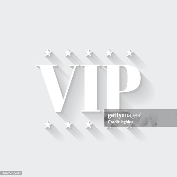 vip. icon with long shadow on blank background - flat design - first class 幅插畫檔、美工圖案、卡通及圖標