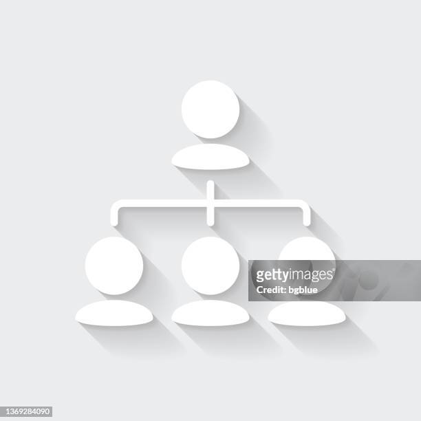hierarchie. icon mit langem schatten auf leerem hintergrund - flat design - mann grauer hintergrund stock-grafiken, -clipart, -cartoons und -symbole