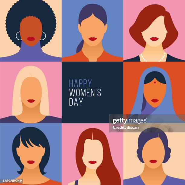 bewegungsmuster zur stärkung der frauen. internationaler frauentag grafik in vektor. - womens day stock-grafiken, -clipart, -cartoons und -symbole