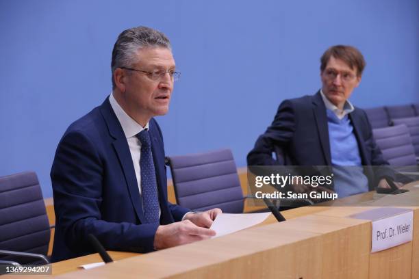 Lothar Wieler , President of the Robert Koch Institute, Germany's main agency for fighting infectious diseases, and Federal Health Minister Karl...