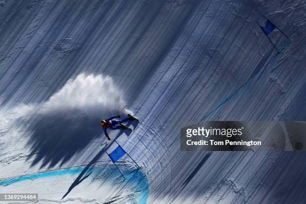Dominik Paris of Team Italy skis during the Men's Super-G on day four of the Beijing 2022 Winter Olympic Games at National Alpine Ski Centre on...
