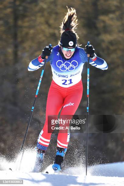 Petra Hyncicova of Team Czech Republic competes during the Women's Cross-Country Sprint Free Qualification on Day 4 of the Beijing 2022 Winter...