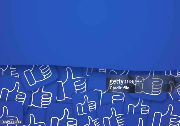 thumbs up social media likes review feedback background - following stock illustrations