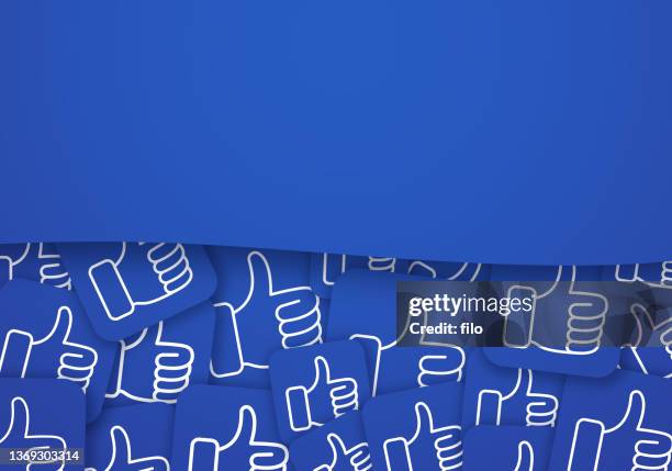 thumbs up social media likes review feedback background - social media followers stock illustrations