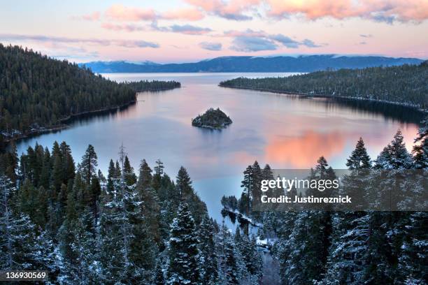 emerald bay sunset - lake tahoe stock pictures, royalty-free photos & images