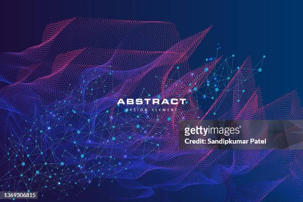 abstract particle background with copy space - oscilloscope stock illustrations