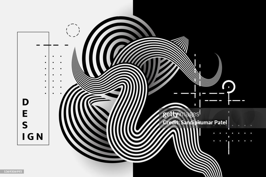 Black and white design. Pattern with optical illusion.