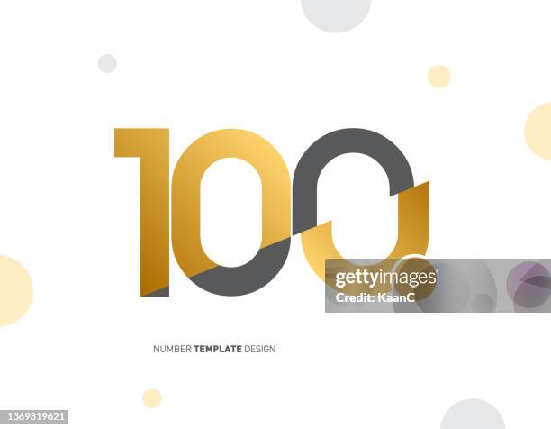 stockillustraties, clipart, cartoons en iconen met modern anniversary logo template isolated, anniversary icon label, anniversary symbol stock illustration - 100-jarig-jubileum