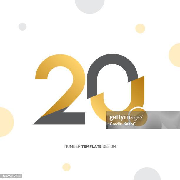 ilustraciones, imágenes clip art, dibujos animados e iconos de stock de plantilla de logotipo de aniversario moderno aislado, etiqueta de icono de aniversario, ilustración de stock de símbolo de aniversario - 20° aniversario