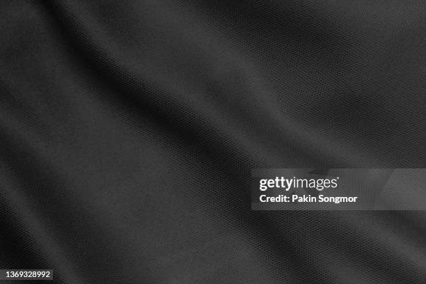 fabric background with a black fabric cloth polyester texture. - polyester fotografías e imágenes de stock